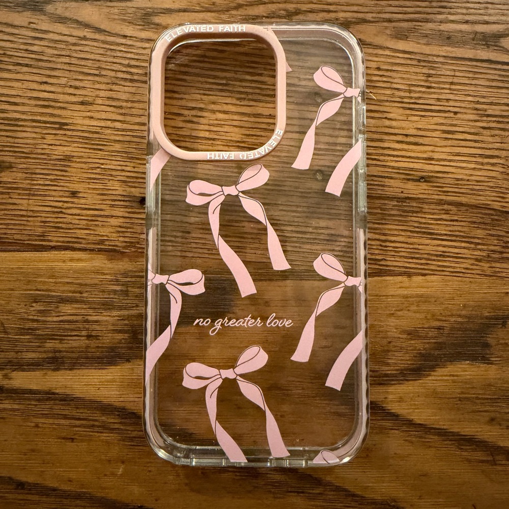 Elevated Faith Pink Bow iPhone 14 Pro Case